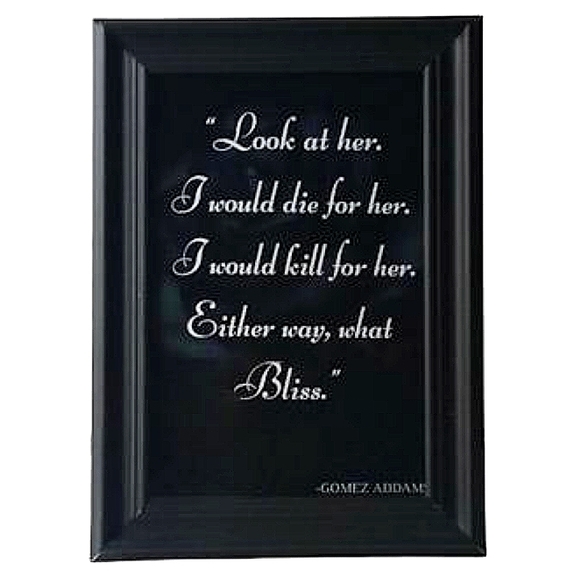 Addams Family Gomez Morticia Vintage  Gothic horror goth love quote framed art - Picture 1 of 3